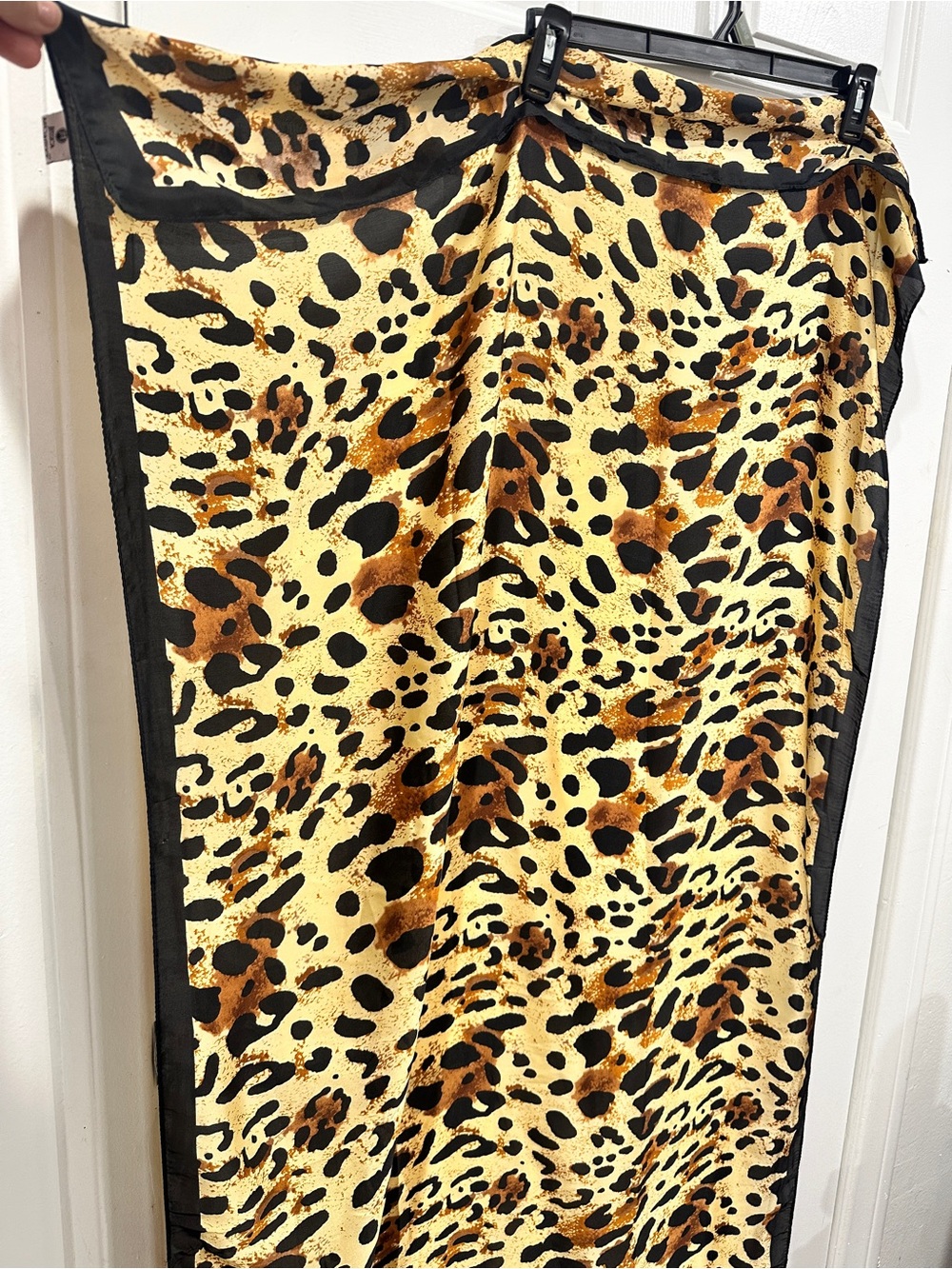 Jessica McClintock Leopard Print Maxi Skirt in Cream, Brown & Black